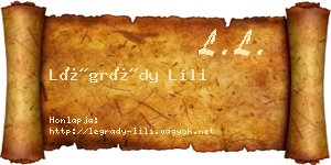 Légrády Lili névjegykártya