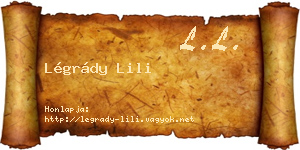 Légrády Lili névjegykártya
